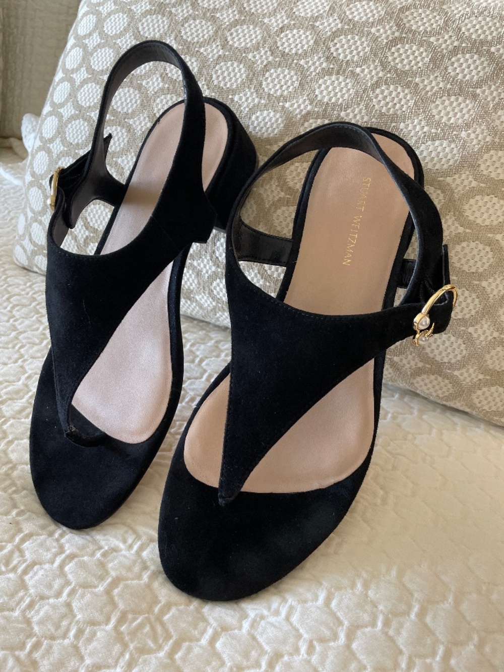 Stuart Whitman Black Suede Sandals